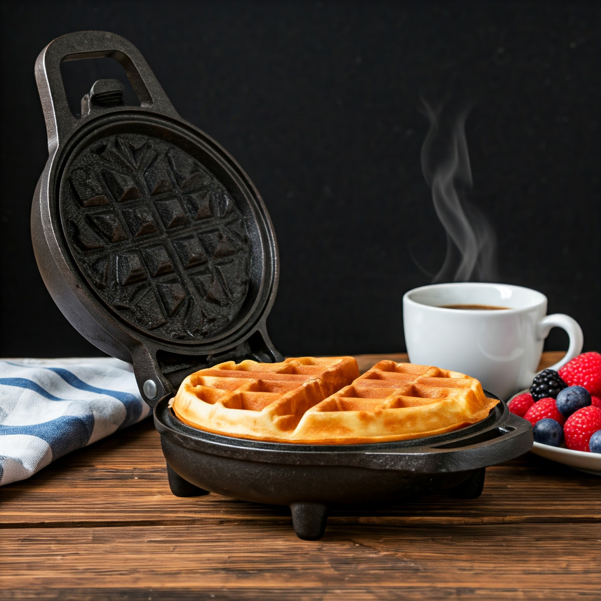 cast iron waffle maker